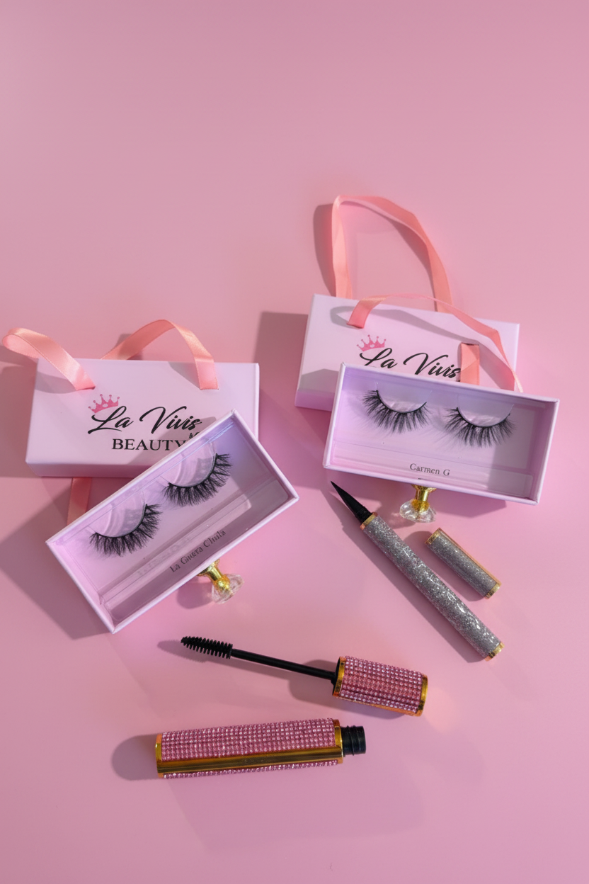 Lashes, glue and mascara